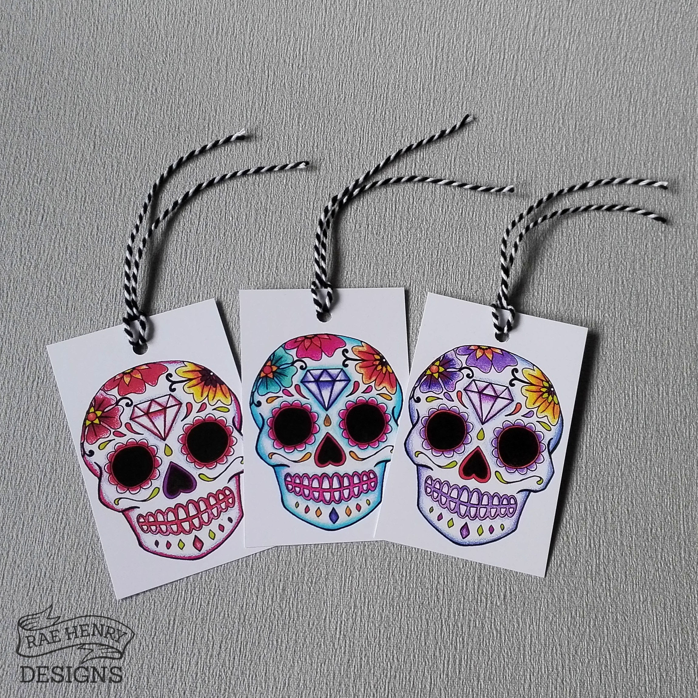 Sugar Skull Gift Tags x6